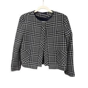 Zara Basic Collection Blazer Plaid Medium Professional Office Siren Houndstooth